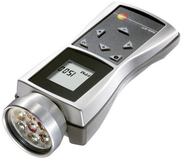 Testo 477 - Ruční stroboskopický otáčkomer LED 300000 RPM
